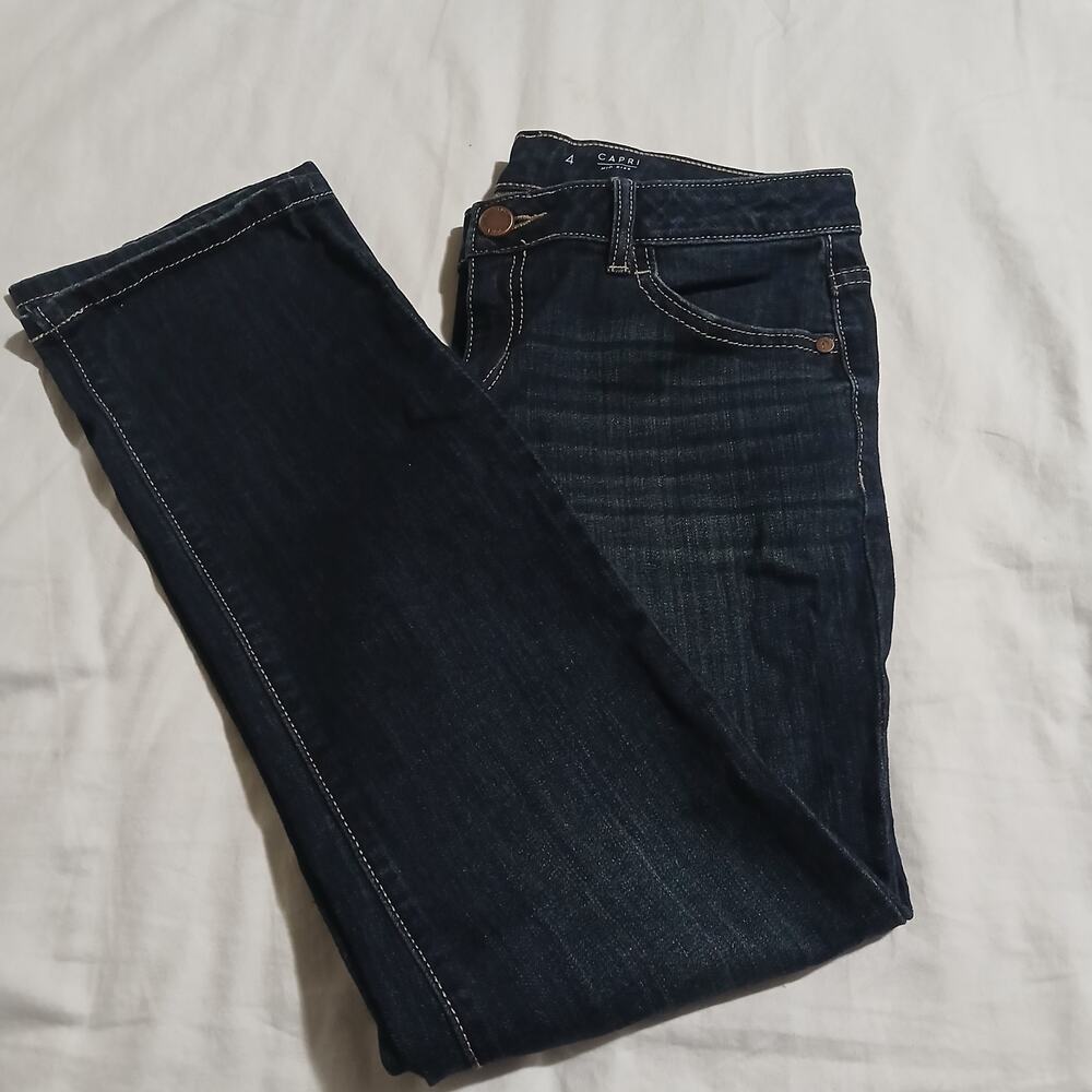 Simply Vera Vera Wang Denim 4 Capri Mid Rise Dark-Wash Straight Leg